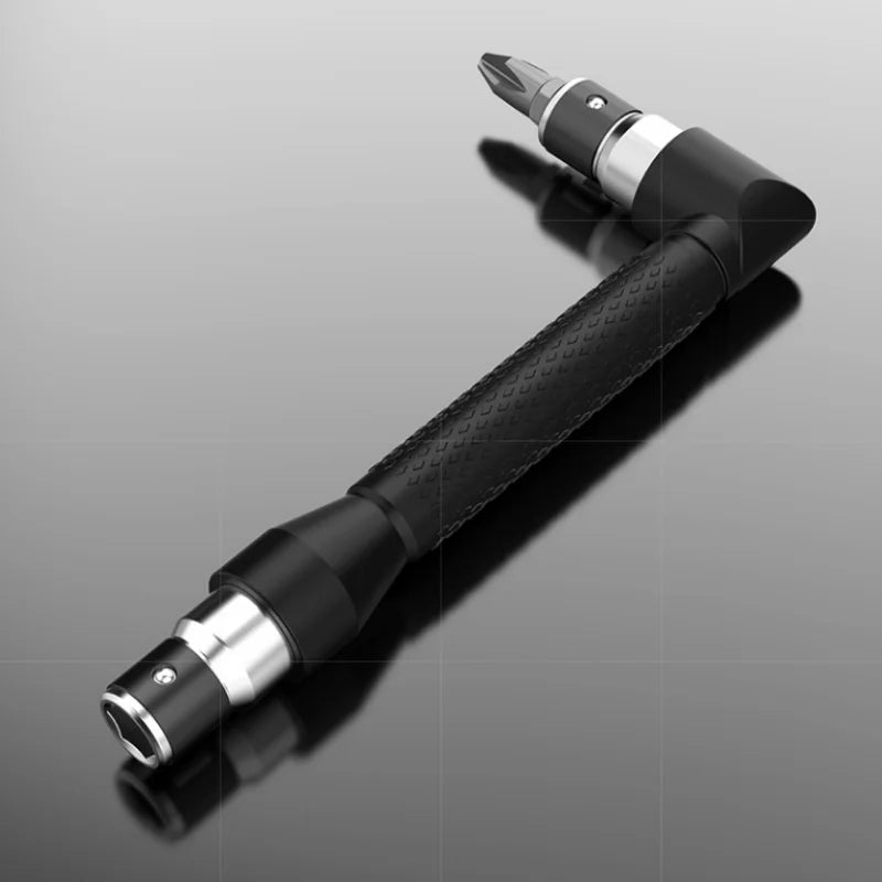 L-Typ 1/4 Sechskantschraubendreher-Bit 90 °   Schraubenschlüssel mit Doppelendgriff, schwarz, 6,35 mm