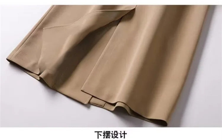 Herbst Winter Langarm Graben Mantel Für Frauen 2024 Mode Lose Büro Dame Lange Outer Jacke Mäntel Weibliche Kleidung.