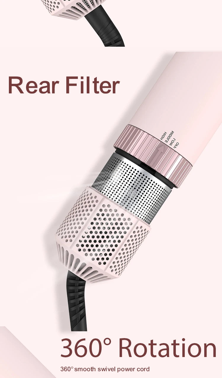 5in1 Hair Dryer Brush Curling Iron Hair Dryer Detachable Auto Wrap Curlers Fast Drying Electric Styling Hair Blower Brush.