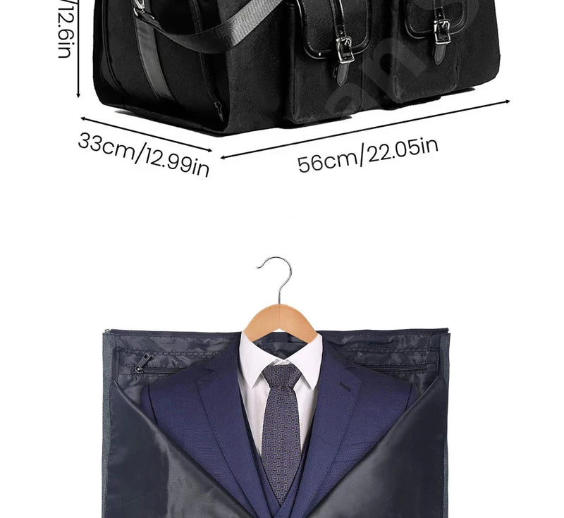 2025 Neue wasserdichte Herren-Wochenendreisearbeit mit großer Kapazität, multifunktionale Handgepäckaufbewahrung, 2-in-1-Anzugtasche.