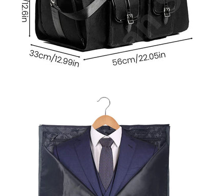 2025 Neue wasserdichte Herren-Wochenendreisearbeit mit großer Kapazität, multifunktionale Handgepäckaufbewahrung, 2-in-1-Anzugtasche.