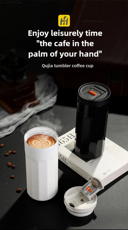 New Xiaomi Ceramic Coating Coffee Mug Stainless Steel Insulated Mug High-value Girls Cup Portable Walking Mug for Home School.