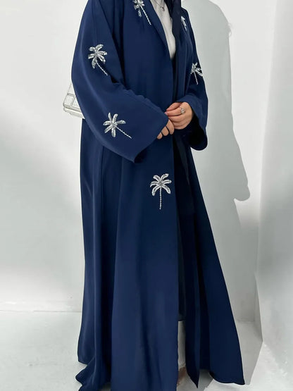 Women Eid Dubai Abaya Luxury Muslim Fashion Sequin embroidery Kimono Cardigan Long Dress Kaftan Robe Femme Islam Clothing Kebaya.