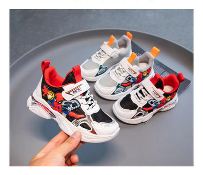 Disney Children's Casual Shoes Sneakers Boys' Cartoon Children's Mesh Breathable Sport Running Gray Black Shoes Size 21-38.