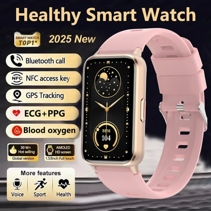 2025 New Grade Nursing Smart Watch AMOLED Blood Oxygen ECG + PPG Blood Pressure Body Temperature Bluetooth Health Smartwatch