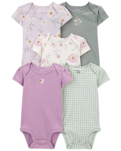 5 teile/satz Baumwolle Weiche Bequeme Baby Bodys Kurzarm Einteiliges für Neugeborene Sommer Bebe Kleidung Baby Dusche Geschenke.
