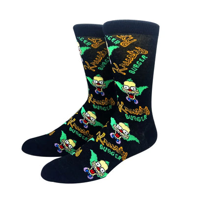 New 1 Pair The Simpsons Harajuku Women Men Socks Cartoon Personality Skateboard Socks Anime Middle Tube Cotton Unisex Socks