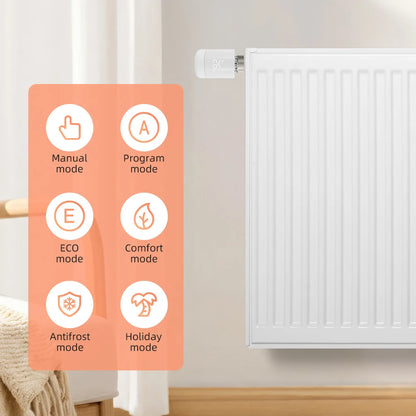 AVATTO 1~6PCS Tuya ZigBee TRV Radiator Actuator Valve,Smart Thermostat Temperature Controller Works With Alexa,Google Home,Alice.
