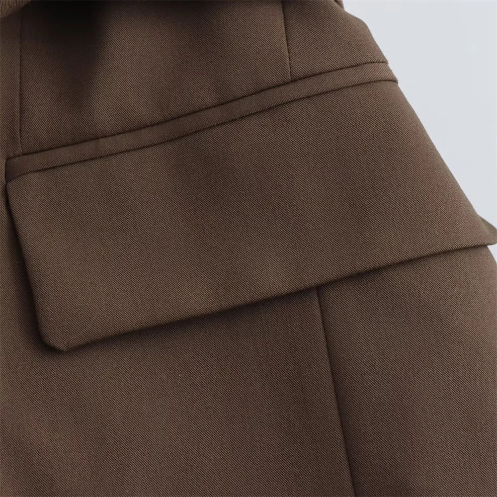 Spring and Summer New Product Women's Wear with Belt Straight Sleeve Casual Suit Coat Waist and Pants Set.