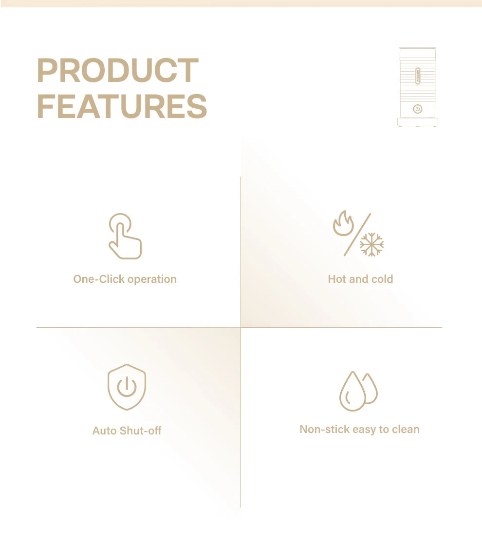 HiBREW Milk Frother Frothing Foamer Chocolate Mixer Cold/Hot Latte Cappuccino fully automatic Milk Warmer Cool Touch M1A.