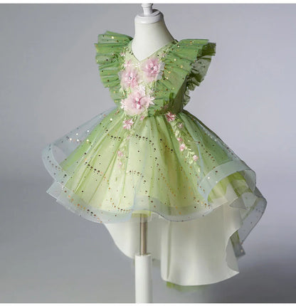 Kind Mädchen Urlaub Kleidung Party kleid für Mädchen Kinder Sommerkleider mit Blumen Kleid.