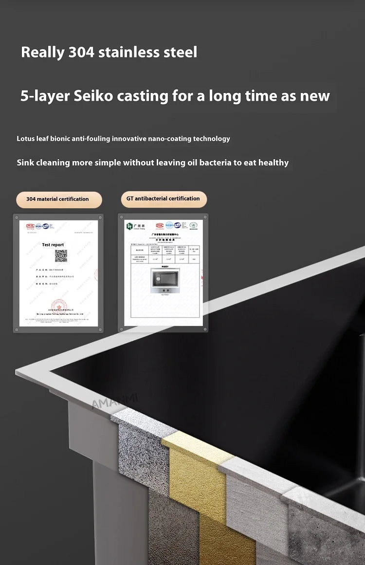 Stainless Steel Smart Water Catalyst Sinks large Double slot Purification Sterilized Fruit Dishwashing Kitchen Sink