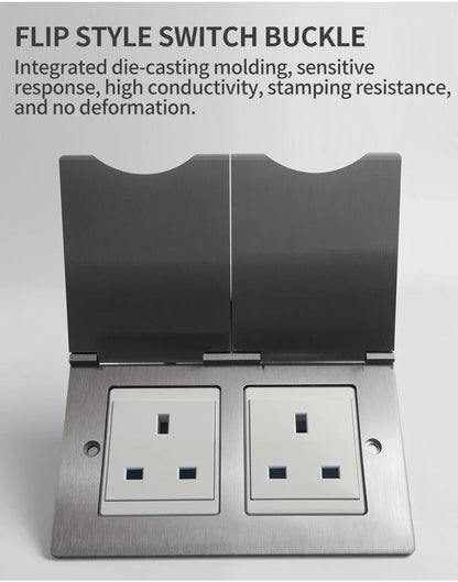 Wandmontage 1 Gang 2 Gang 8 mm Edelstahl-Panel-Buchse 13 A Schalter Computersteckdose Telefonsteckdose Thai US UK EU Frankreich.