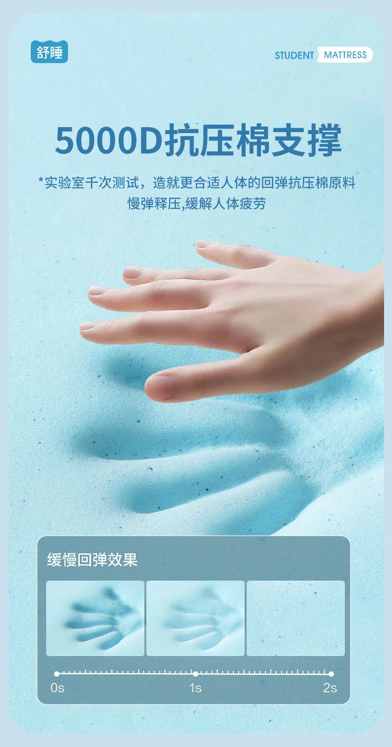 Latexmatratze für Studentenwohnheime, Einzelkissen, 90 x 190 cm, Universitäts-Etagenbettvermietung, spezielles 1,2 m langes Kissen