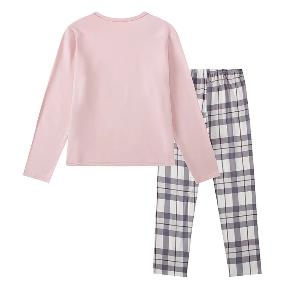 2-teilige Langarmhose im Herbst und Winter, geschliffene und verdickte Pyjamas für Männer und Frauen, Heimkleidung für Jugendliche.