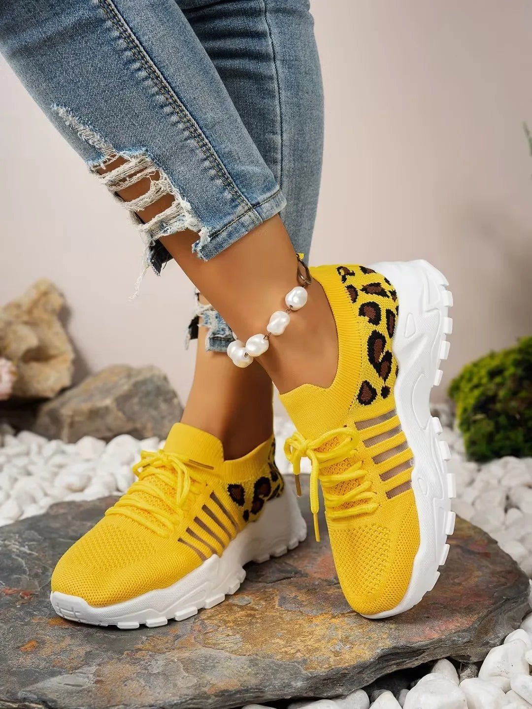 Schuhe Frau 2025 [Sneaker mit Leopardenmuster] leichte und atmungsaktive lässige Damen-Sneaker. Damenschuhe Sale-Schuhe.
