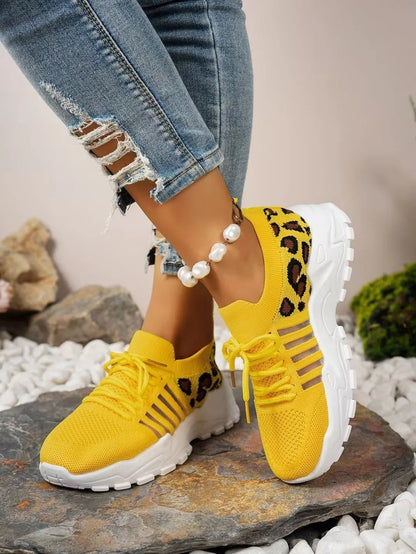 Schuhe Frau 2025 [Sneaker mit Leopardenmuster] leichte und atmungsaktive lässige Damen-Sneaker. Damenschuhe Sale-Schuhe.