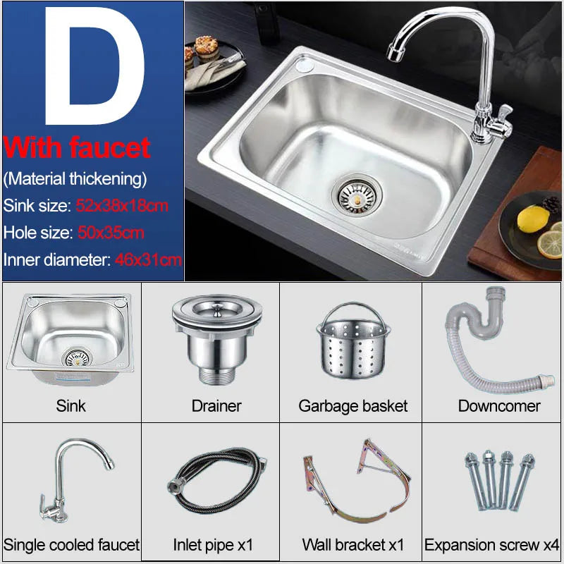 Verdickter Einzelschlitz aus Edelstahl 304 mit Halterung zum Aufhängen an der Wand, Waschbecken, Balkonbecken, Küchenwaschbecken, Waschbecken