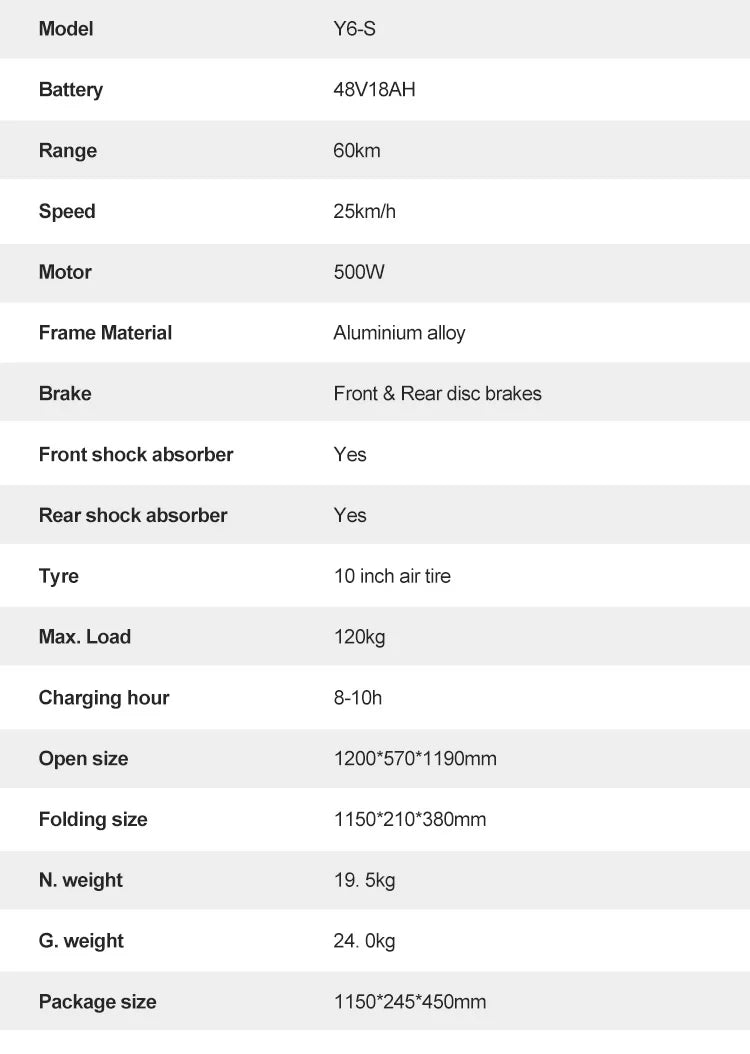 JOYOR Y6-S Electric Scooter for Adults 500W Motor 48V 18Ah Foldable Electric Scooter 10 Inch Tire City Commuter Electric Scooter.