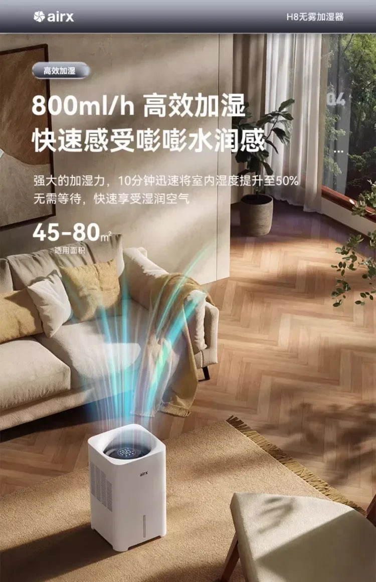 220V airx Humidifier No Mist Quiet Bedroom Cool Mist Evaporative for Baby Nursery Home Office Winter H8 BE.