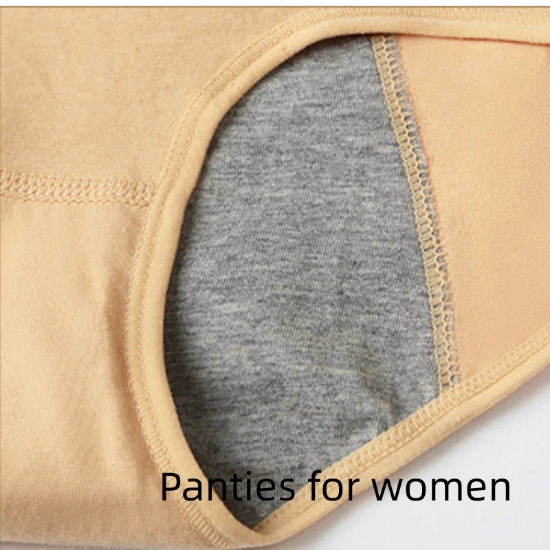 3 Pcs Women's Cotton Briefs Menstruation Underwear Leak Proof Sanitary  With Menstrual Bamboo Fancy Low Waist Slimming Panties.