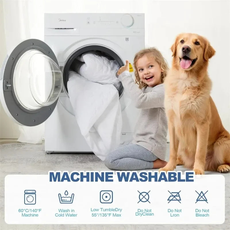 Breathable Quilted Mattress Protector with Soybean Fiber Padding Hypoallergenic Skin-Friendly Cover Machine Washable 720° Cover.