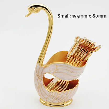 Swan-Shaped Cutlery Holder, Elegant Spoon and Fork Base, Luxury Tableware Storage, Stylish Kitchen Decor and Organizer for Home