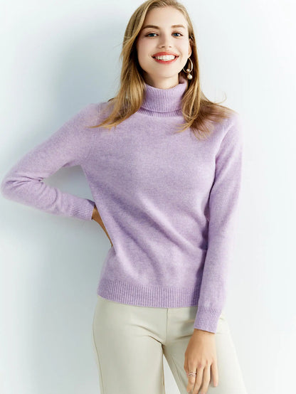 Gestrickte Pullover Kaschmir Pullover frauen 100% Merino Wolle Rollkragen Mode Pullover Winter Herbst Jumper Top Weibliche Kleidung.