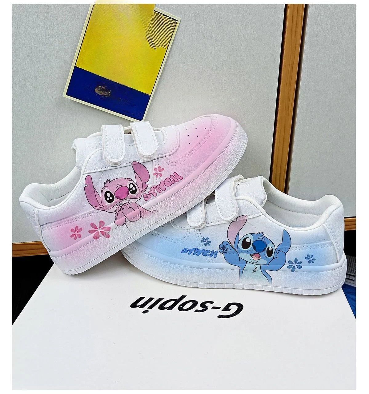 Disney kids cartoon Stitch princess cute Casual shoes non-slip soft bottom sports shoes for child gift.