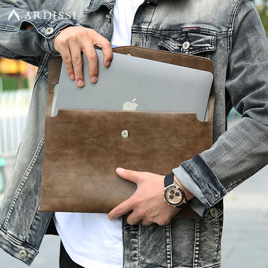 Sleeve Case for ( MacBook Mac Book iPad ) Air M1 M2 Pro 13 3 13.6 14 2 12 9 Inch Cover Bag Leather Men's Folder 2022 2021 2020.