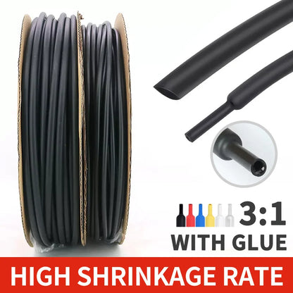 100 Meters/10M Diameter 2.4~25.4mm 3:1 Ratio Adhesive Lined Heat Shrink Tubing Waterproof Wire Wrap Insulated Lined Cable Sleeve.