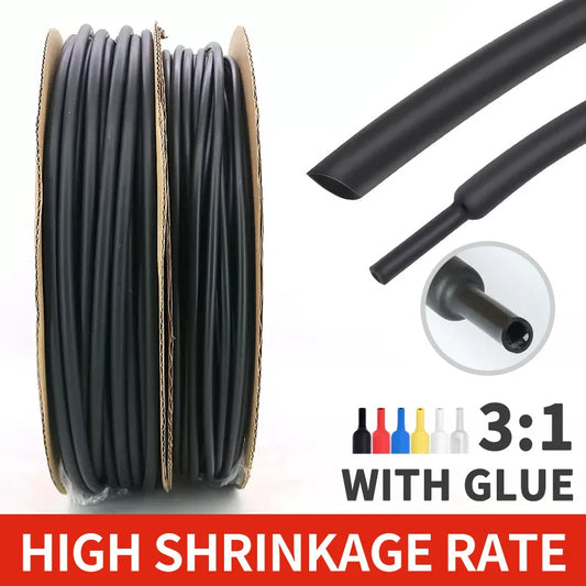 100 Meters/10M Diameter 2.4~25.4mm 3:1 Ratio Adhesive Lined Heat Shrink Tubing Waterproof Wire Wrap Insulated Lined Cable Sleeve.