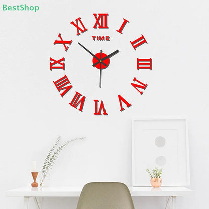 3D Leuchtende Wanduhr Rahmenlose Acryl DIY Digitale Uhr Wand Aufkleber Stumm Uhr Für Wohnzimmer Schlafzimmer Büro Wand Dekor