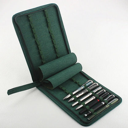 48 /24/10 Slots Fountain Pen Case, Canvas Pen Holder Display Pouch Bag Storage Large Capacity Waterproof.