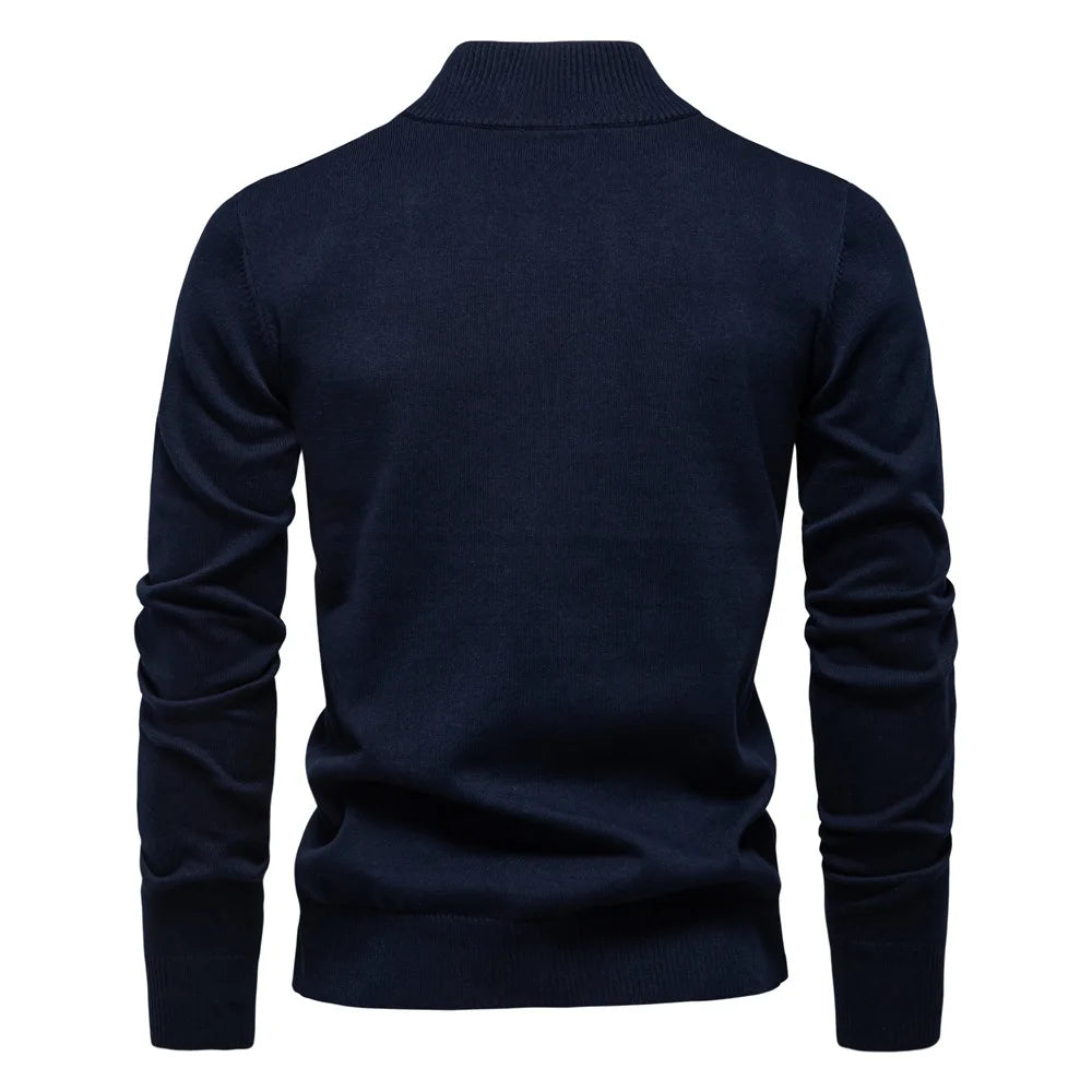 2025 Autumn Men's Sweatwear Warm Pullover Solid Color Half Zipper Casual Sweater Slim Long Sleeve Men's Sweatshirts Winter Top.