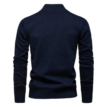 2025 Autumn Men's Sweatwear Warm Pullover Solid Color Half Zipper Casual Sweater Slim Long Sleeve Men's Sweatshirts Winter Top.