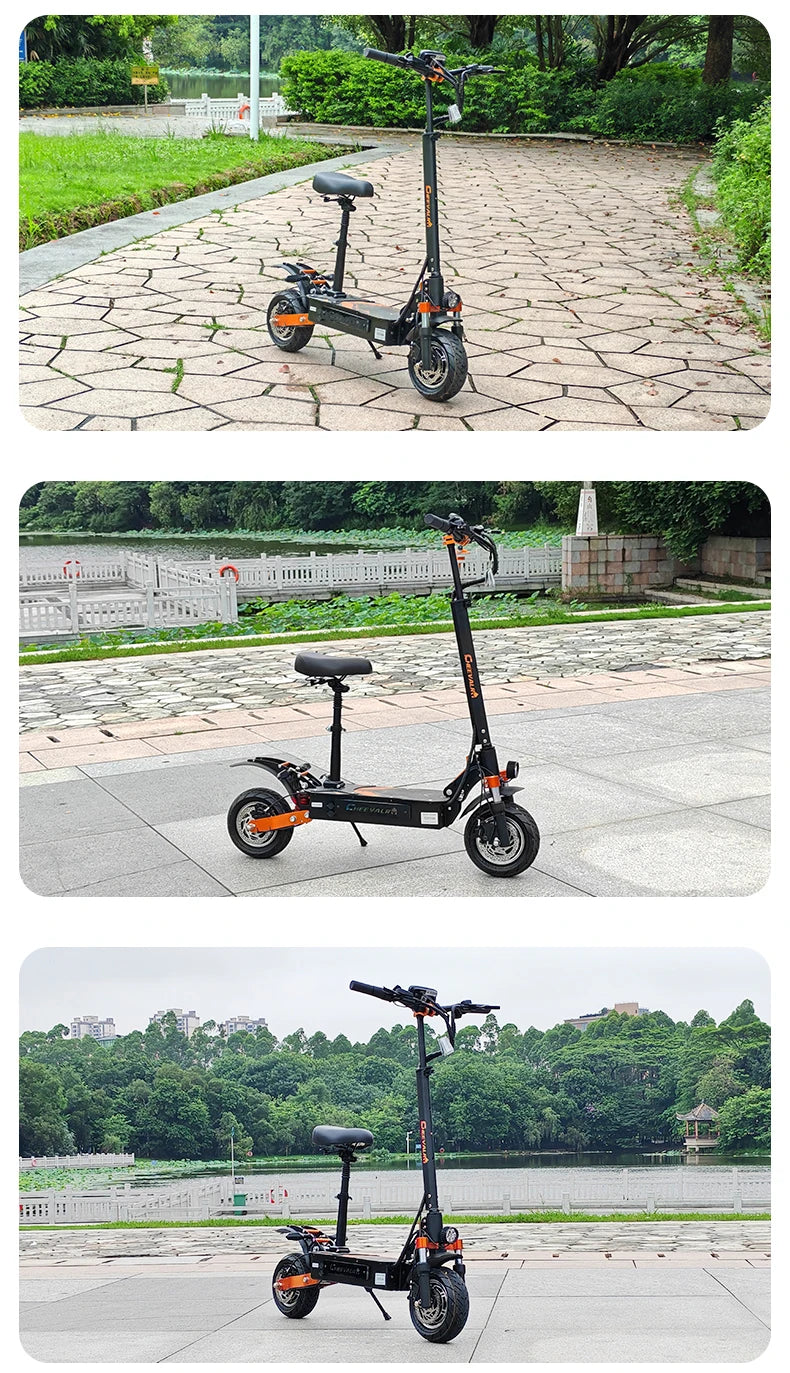 Cheevalry S10 Electric Scooter 2*1600W Motor 52V 33AH Battery Electric Scooter 10 Inch Tires City Commuter Electric Scooter.