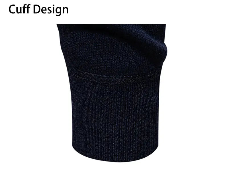 Autumn Winter Men's Half Zipper Knitted Pullovers Solid Slin Fit Casual Sweater Male Fleece Warm Stand Collar Pullover Sweaters