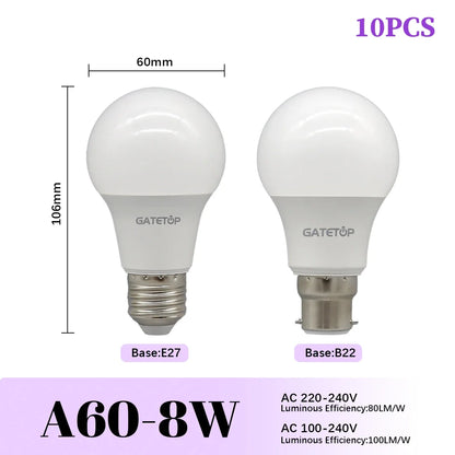 1/10PCS Energiesparlampe E27 B22 Lampen A60 A80 AC220V 230V 110V LED-Licht 20W 18W 24W für Home Derection Wohnzimmerbeleuchtung
