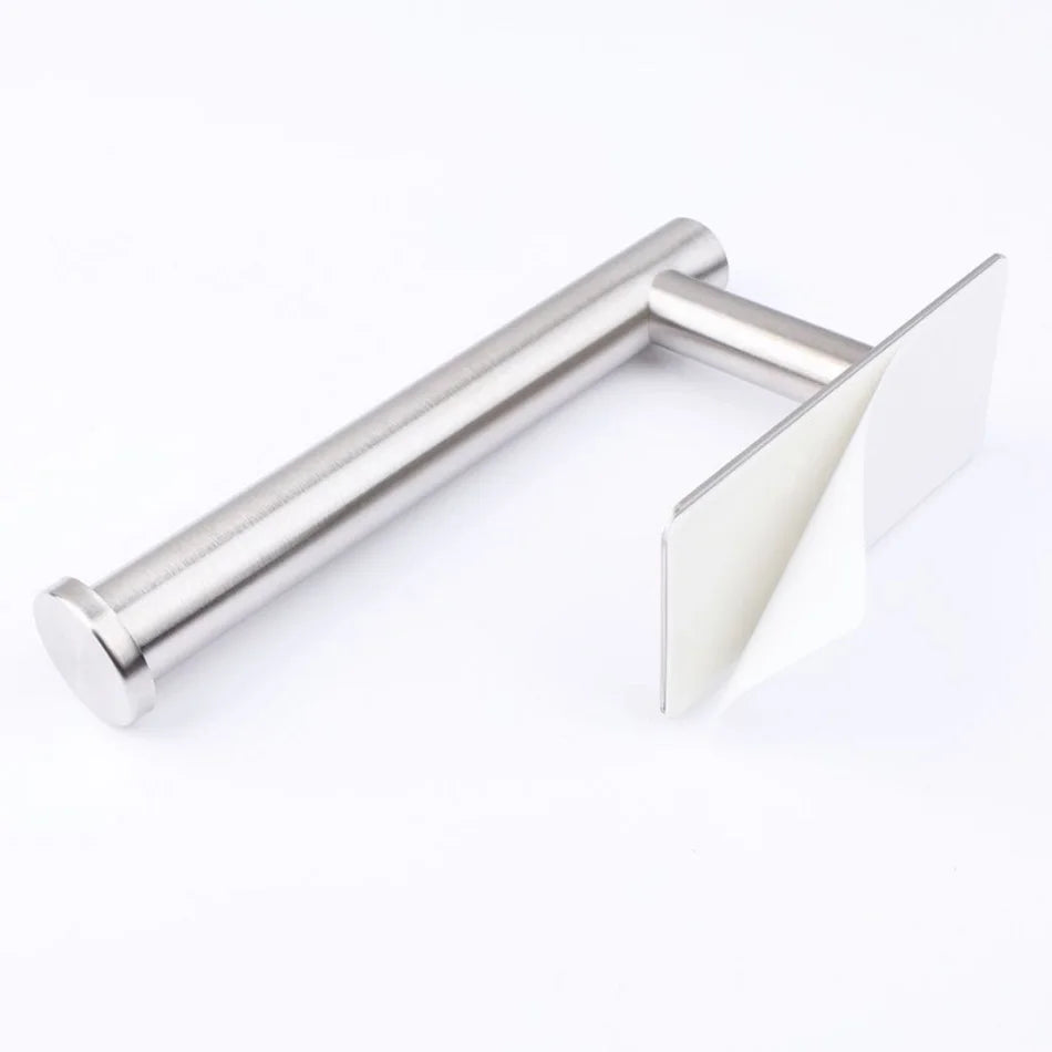 Selbstklebender Papierhalter aus Edelstahl, gebürstetes Gold, Schwarz, Weiß, Ständer für Küche, Badezimmer, Toilettenpapier, Handtuchrolle, Regal, Taschentuch zum Aufhängen