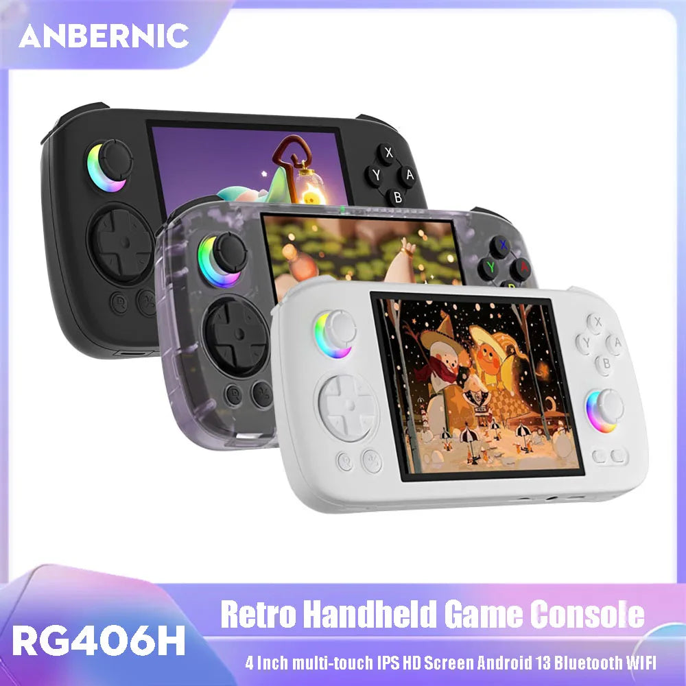 ANBERNIC RG406H Handheld Game 4Inch IPS HD Screen Android 13 Bluetooth WIFI Retro Video Player Console Hall Joystick 8G+128G.