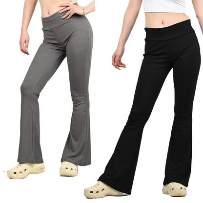 Woman Spring Summer Cinching Hip Lifting Fitness Exercise Elastic Bell Bottom Pants Women Casual Outdoor Running Yoga Pants.