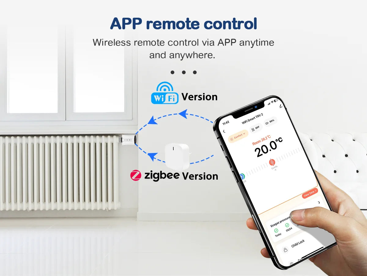Smart Tuya WiFi/Zigbee TRV Thermostatic Head Radiator Valve Actuator Home Remote Temperature Controller Alexa Google Home Alice.