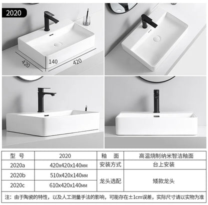 Arbeits platte Waschbecken Seite Entwässerung Keramik Waschbecken Balkon Waschbecken Kunst becken Einzel becken quadratischer Kreis