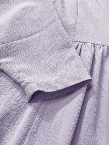 Ramadan kebaya Middle Eastern Muslim women's dress solid color pleated bat sleeve loose dress Abaya.