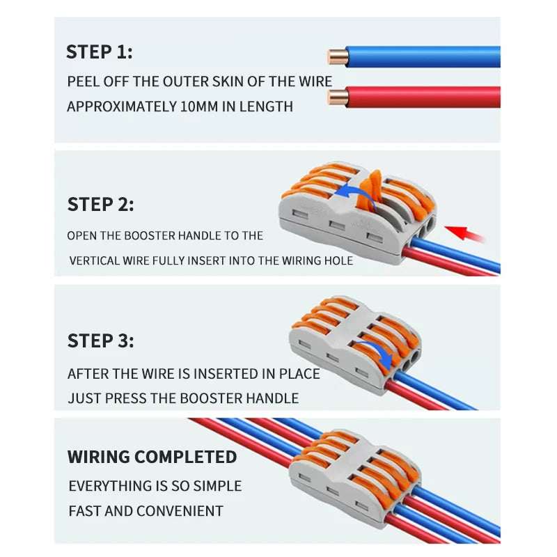 1 In Multiple Out Quick Wiring Connector Universal Splitter Wiring Cable Push In Terminal Block Universal Fast Wiring SPL 222 23.