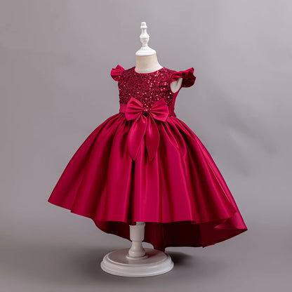 Performance Formelles Partykleid für Mädchen, Kinderkleidung, Paillettenkleider, aktive Kleider für Mädchen, Kinderkleidung, Schwarz, 3 bis 10 Jahre.