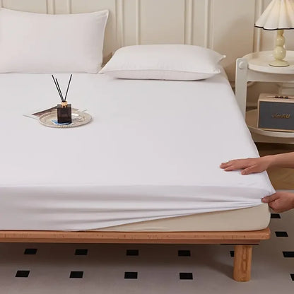 1pc Soft and Breathable Waterproof Fitted Sheet for Bedroom Deep Pocket Mattress Cover for for All Seasons.