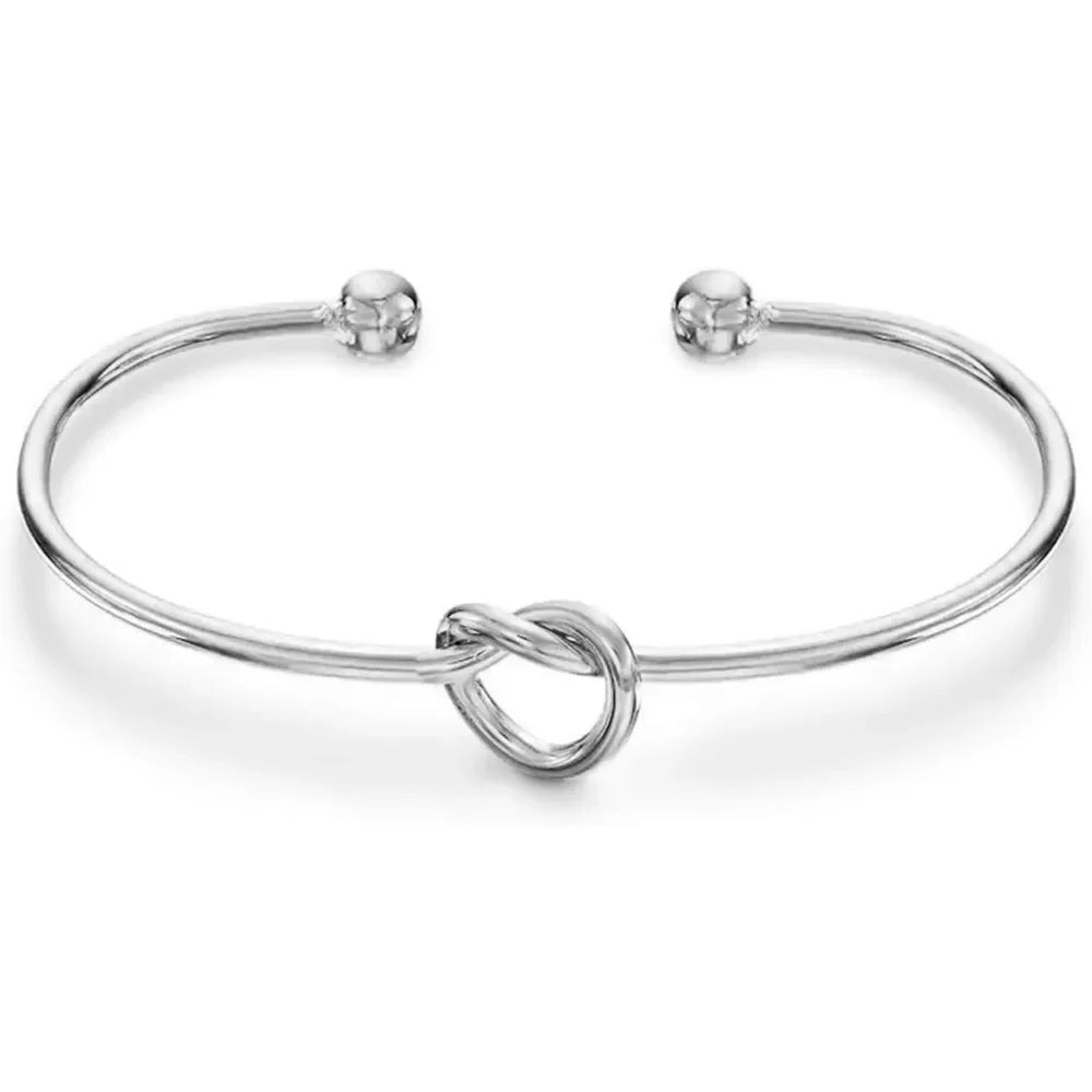 K Gold Plated Silver Plated Forever Love Knot Infinity Bangle Bracelets for Women | Adjustable Gold Bangle Bracelet for Women.