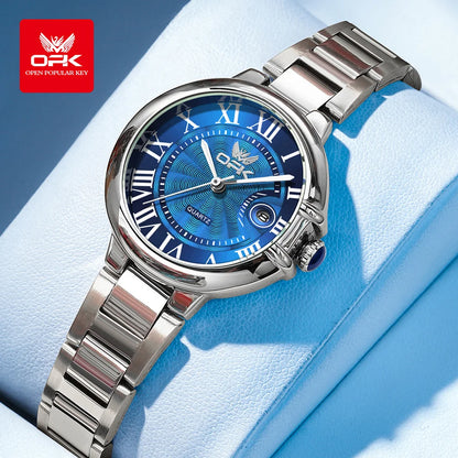OPK 6039 Women Watch Roman Scale Stainless steel Waterproof Quartz Watch for Women